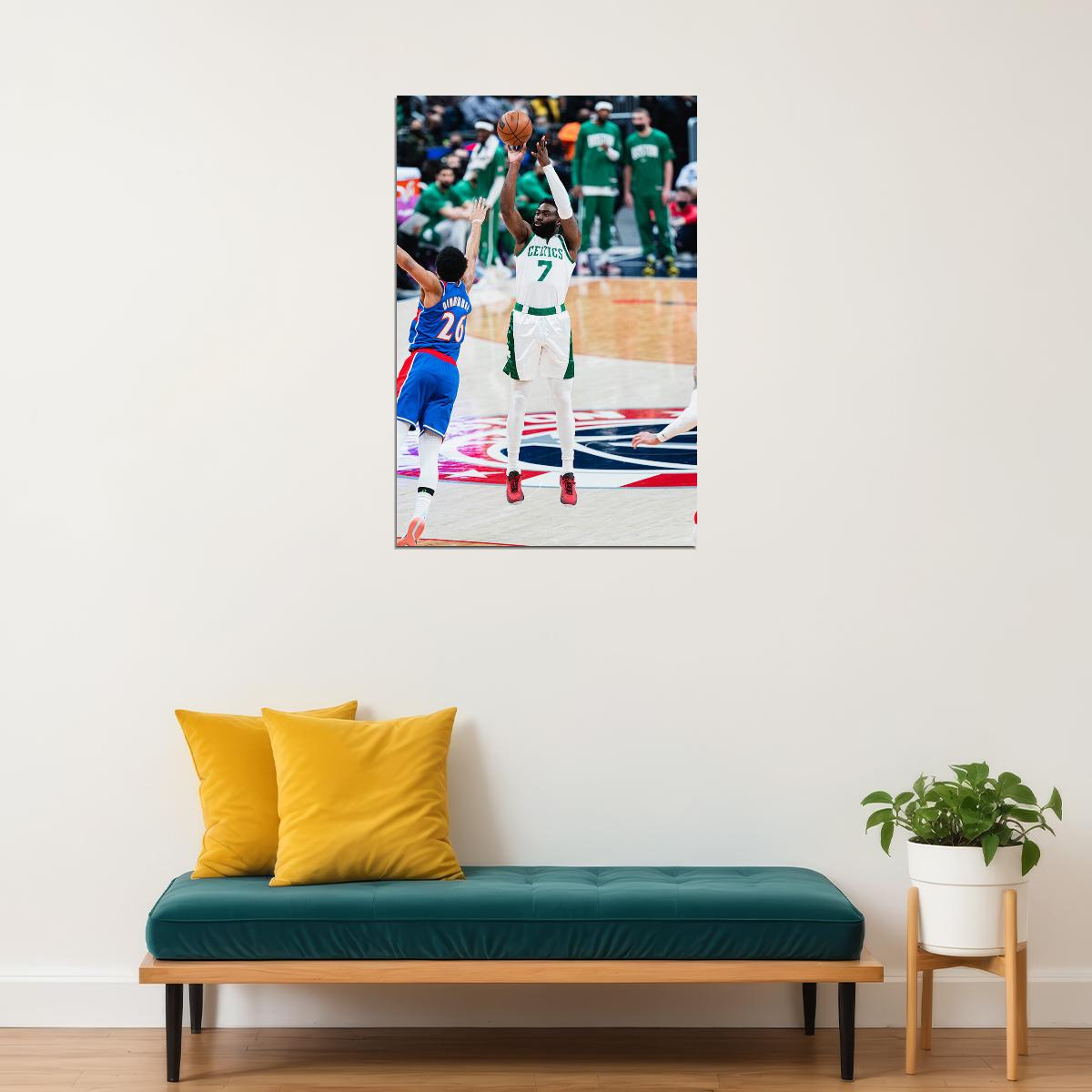 Boston Celtics Team Jaylen Brown American Basketball Poster Wall Art Print Home Wall Decor - xonomax