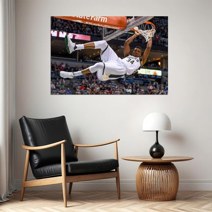 Giannis Antetokounmpo Basketball Milwaukee Bucks Team Poster Wall Art Print Home Wall Decor - xonomax