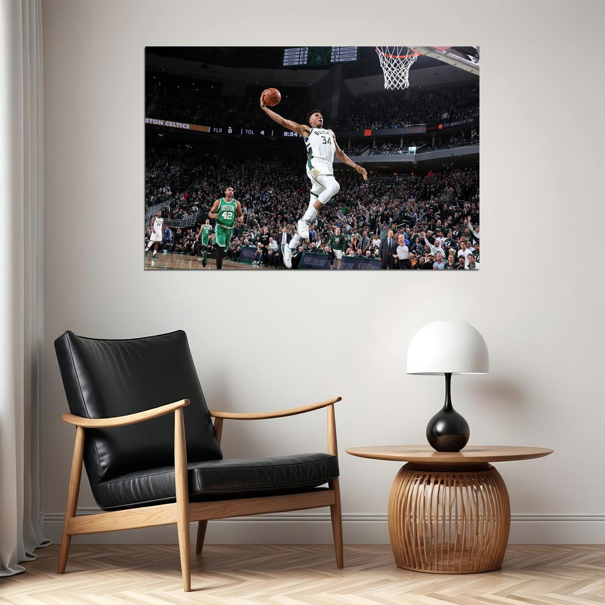 Milwaukee Bucks Basketball Team Giannis Antetokounmpo Poster Wall Art Print Home Wall Decor - xonomax