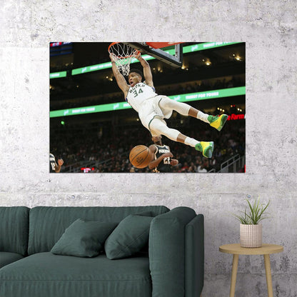 Giannis Antetokounmpo Milwaukee Bucks Basketball Team Poster Wall Art Print Home Wall Decor - xonomax