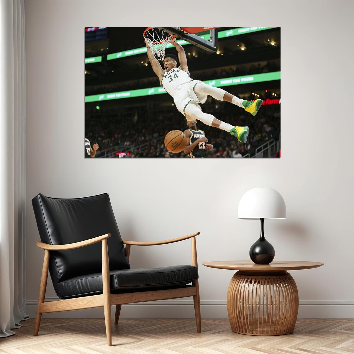 Giannis Antetokounmpo Milwaukee Bucks Basketball Team Poster Wall Art Print Home Wall Decor - xonomax