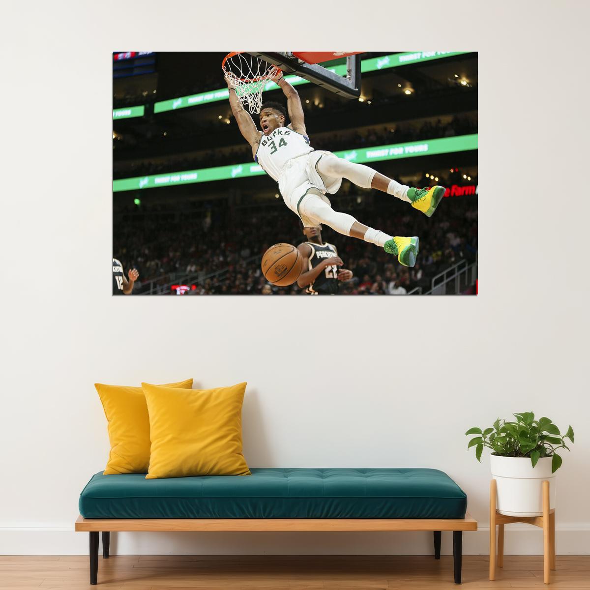 Giannis Antetokounmpo Milwaukee Bucks Basketball Team Poster Wall Art Print Home Wall Decor - xonomax
