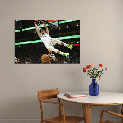 Giannis Antetokounmpo Milwaukee Bucks Basketball Team Poster Wall Art Print Home Wall Decor - xonomax