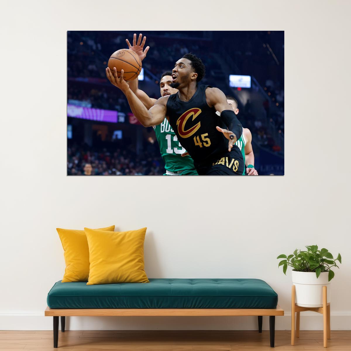 Donovan Mitchell 43 Cleveland Cavaliers Basketball Match Poster Wall Art Print Home Wall Decor - xonomax