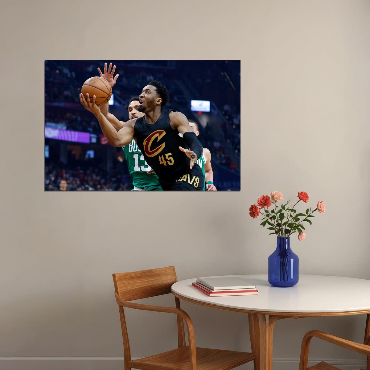 Donovan Mitchell 43 Cleveland Cavaliers Basketball Match Poster Wall Art Print Home Wall Decor - xonomax