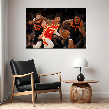 Athlete Dejounte Murray 5 Atlanta Hawks Team Sports Poster Wall Art Print Home Wall Decor - xonomax