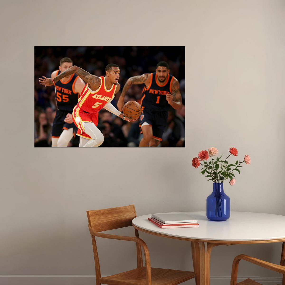 Athlete Dejounte Murray 5 Atlanta Hawks Team Sports Poster Wall Art Print Home Wall Decor - xonomax