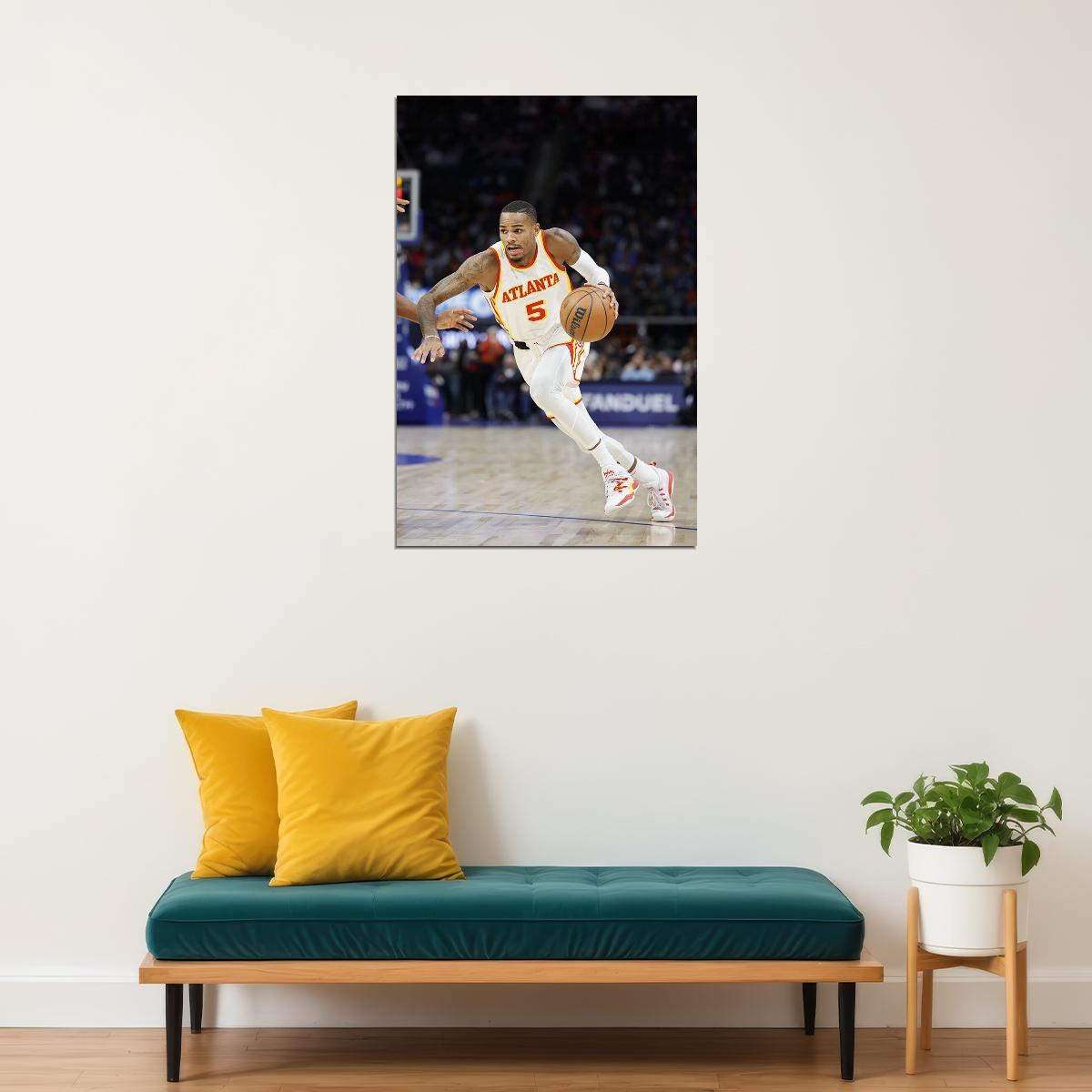 Dejounte Murray American Basketball Atlanta Hawks Team Poster Wall Art Print Home Wall Decor - xonomax