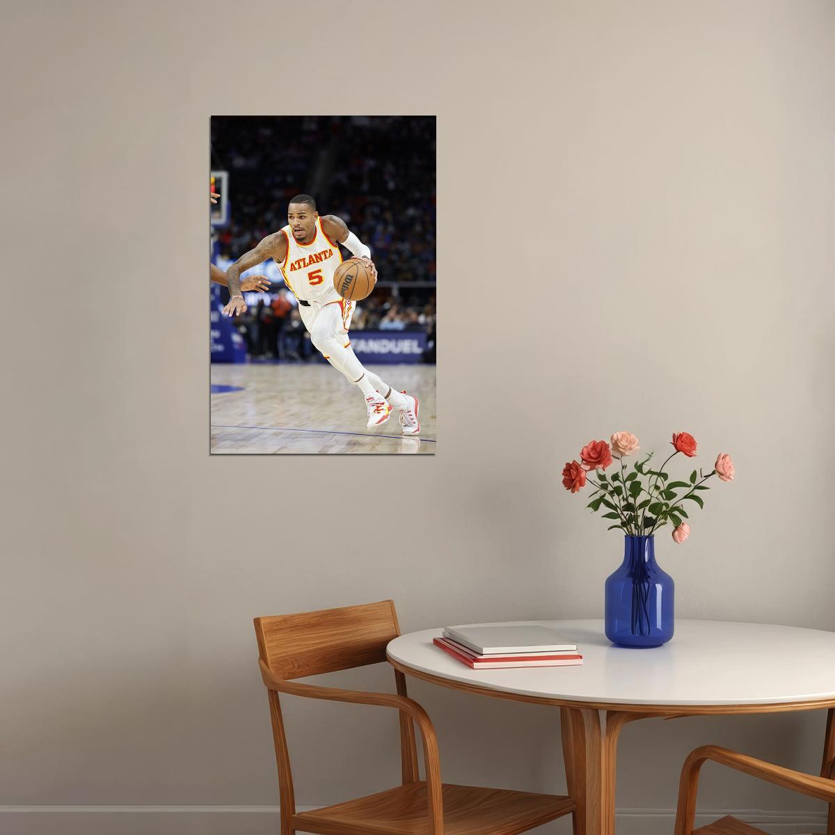 Dejounte Murray American Basketball Atlanta Hawks Team Poster Wall Art Print Home Wall Decor - xonomax