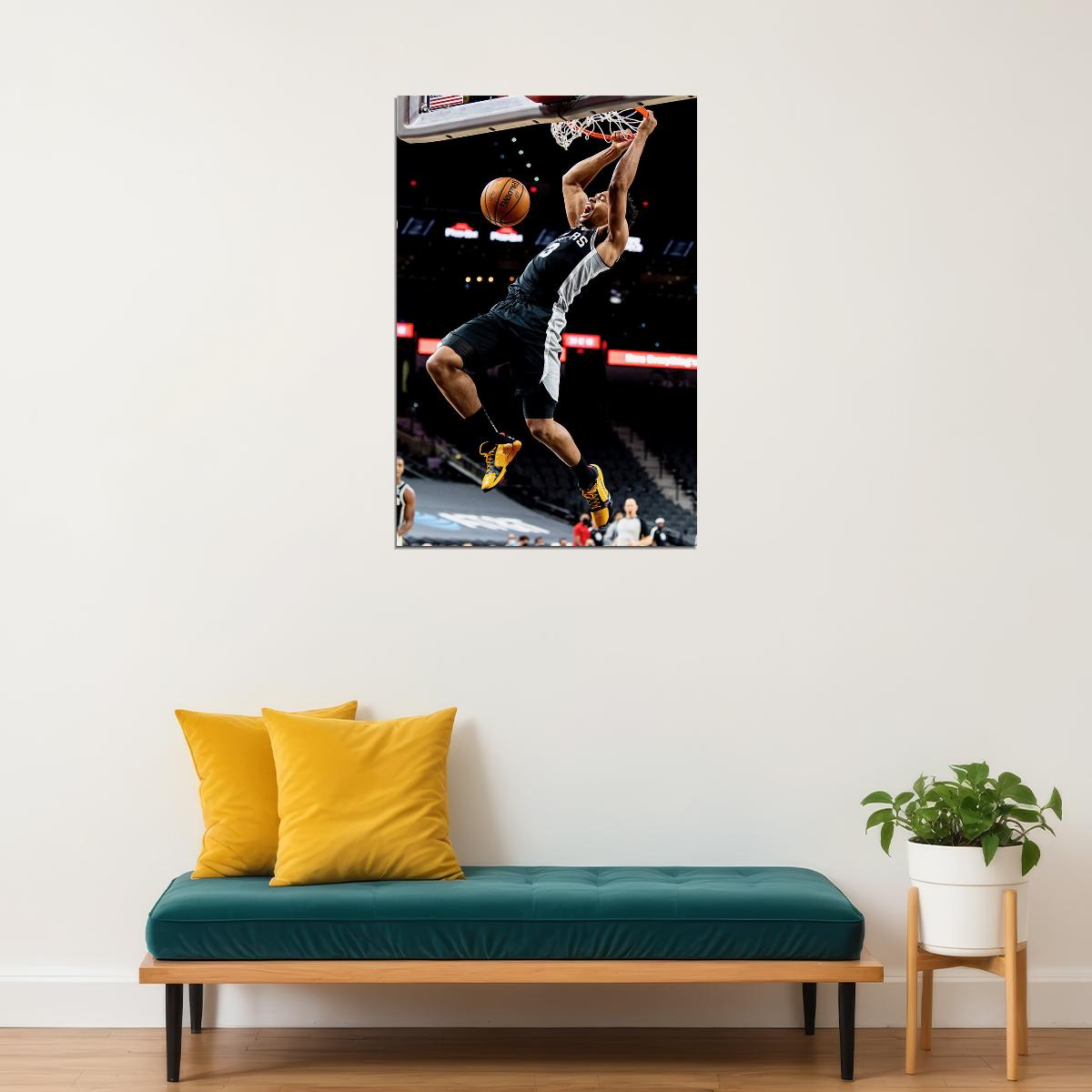 San Antonio Spurs Team Keldon Johnson Basketball Player Poster Wall Art Print Home Wall Decor