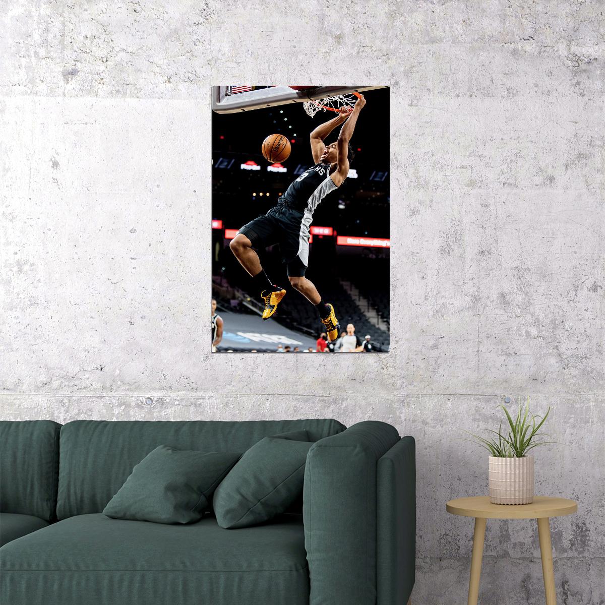 San Antonio Spurs Team Keldon Johnson Basketball Player Poster Wall Art Print Home Wall Decor