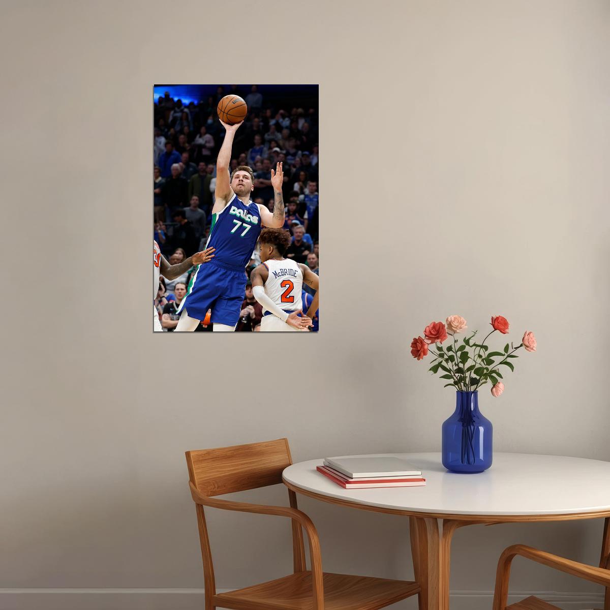Luka Doncic 77 Basketball Dallas Mavericks Team Match Poster Wall Art Print Home Wall Decor - xonomax