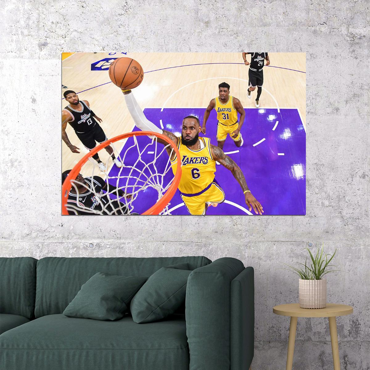 La Lakers Basketball Team Lebron James Basketball 6 Poster Wall Art Print Home Wall Decor - xonomax