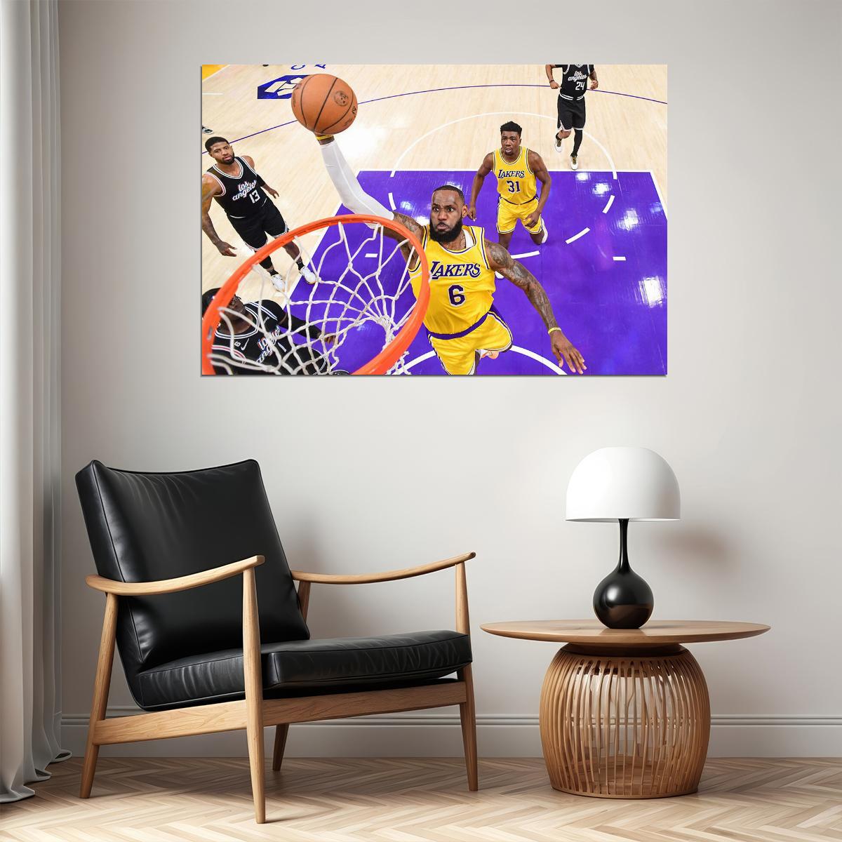 La Lakers Basketball Team Lebron James Basketball 6 Poster Wall Art Print Home Wall Decor - xonomax