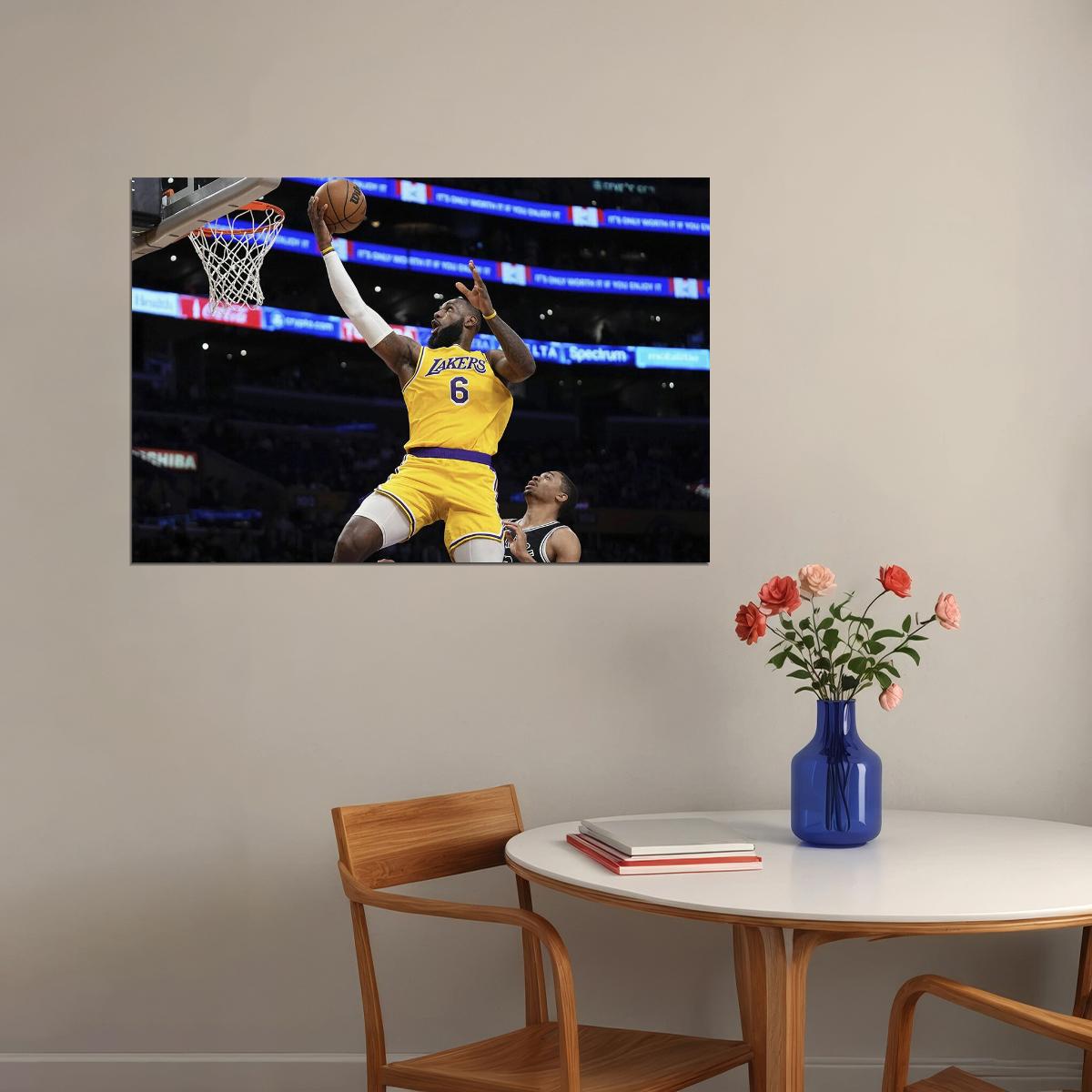 La Lakers Basketball Match Lebron James Basketball Player Poster Wall Art Print Home Wall Decor - xonomax