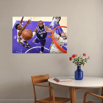 Lebron James 6 Basketball Player La Lakers Basketball Team Poster Wall Art Print Home Wall Decor - xonomax