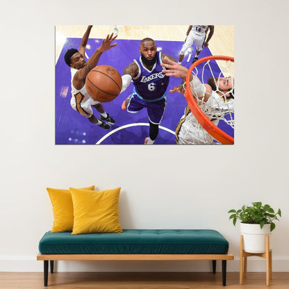 Lebron James 6 Basketball Player La Lakers Basketball Team Poster Wall Art Print Home Wall Decor - xonomax