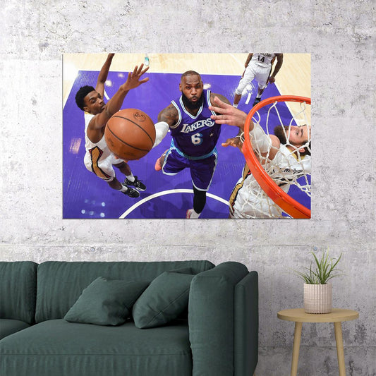Lebron James 6 Basketball Player La Lakers Basketball Team Poster Wall Art Print Home Wall Decor - xonomax