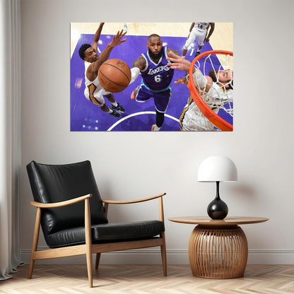Lebron James 6 Basketball Player La Lakers Basketball Team Poster Wall Art Print Home Wall Decor - xonomax