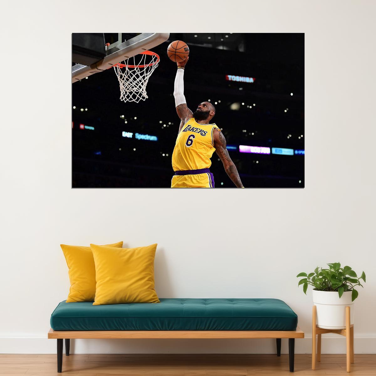 Lebron James Basketball Player La Lakers Basketball Team Poster Wall Art Print Home Wall Decor - xonomax