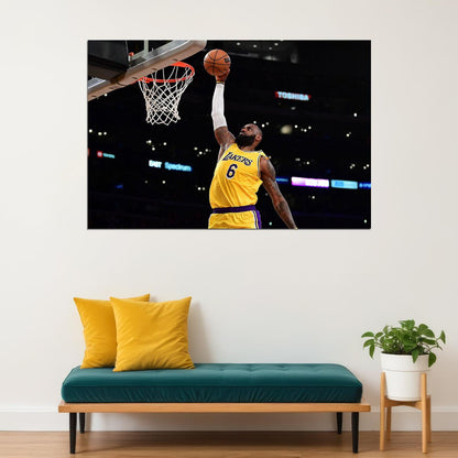 Lebron James Basketball Player La Lakers Basketball Team Poster Wall Art Print Home Wall Decor - xonomax