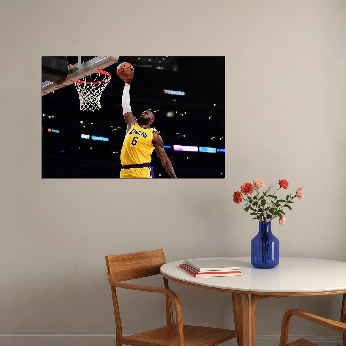Lebron James Basketball Player La Lakers Basketball Team Poster Wall Art Print Home Wall Decor - xonomax