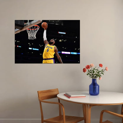Lebron James Basketball Player La Lakers Basketball Team Poster Wall Art Print Home Wall Decor - xonomax