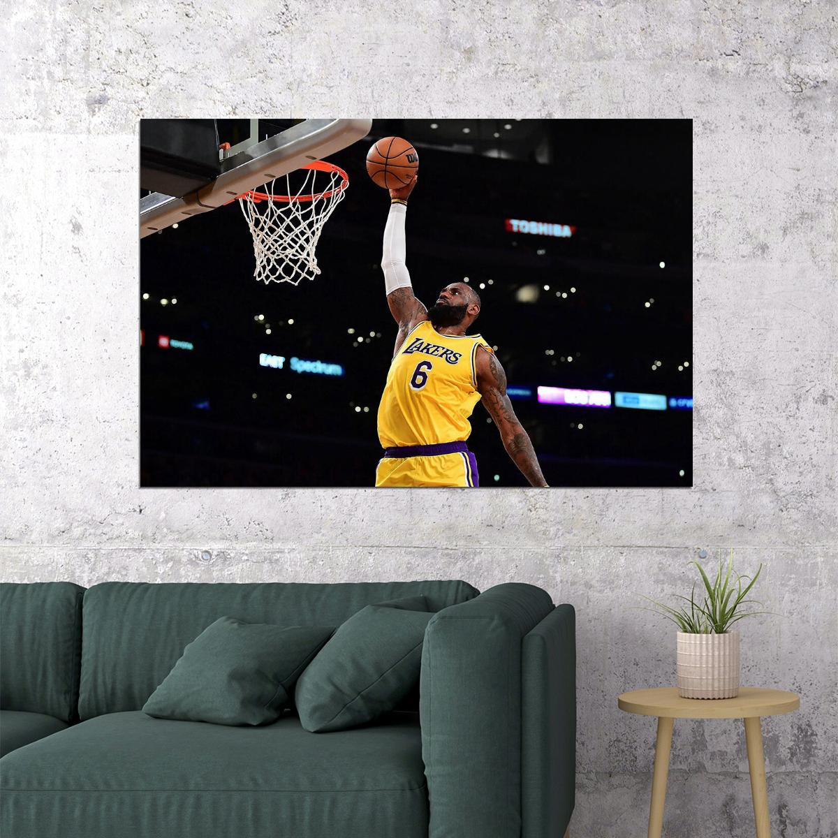 Lebron James Basketball Player La Lakers Basketball Team Poster Wall Art Print Home Wall Decor - xonomax