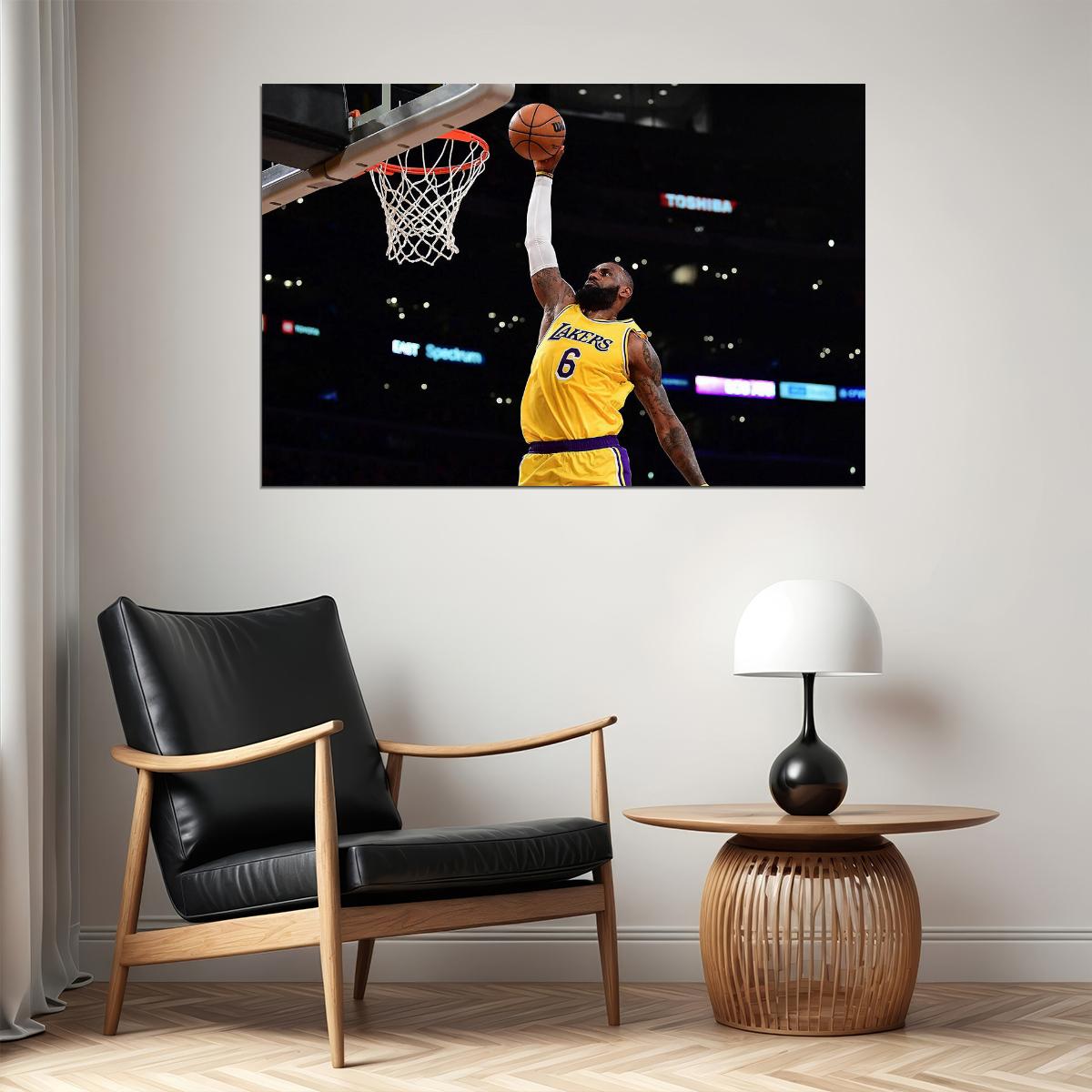 Lebron James Basketball Player La Lakers Basketball Team Poster Wall Art Print Home Wall Decor - xonomax