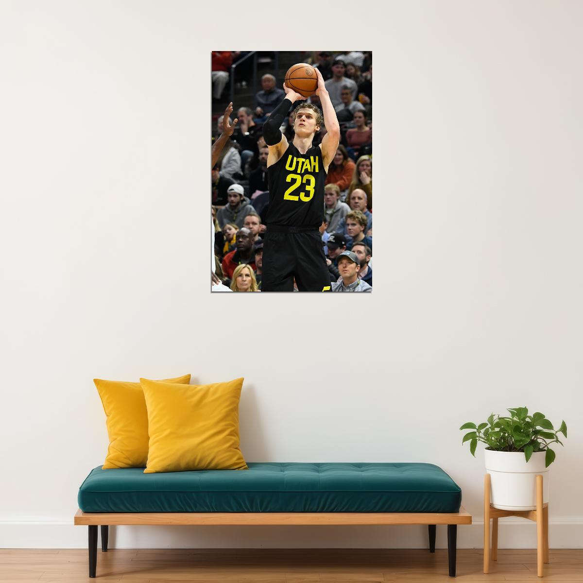 Utah Jazz Basketball Team Lauri Markkanen 23 Basketball Poster Wall Art Print Home Wall Decor - xonomax