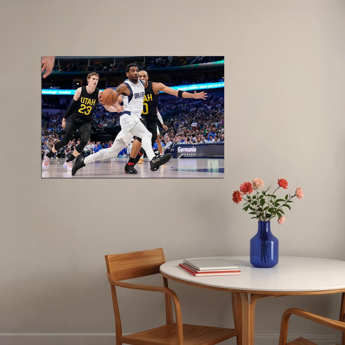Dallas Mavericks Basketball Team Kyrie Irving Basketball Poster Wall Art Print Home Wall Decor - xonomax