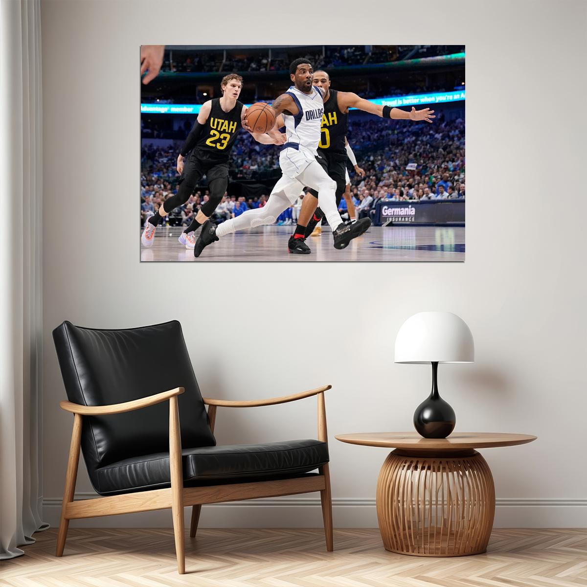 Dallas Mavericks Basketball Team Kyrie Irving Basketball Poster Wall Art Print Home Wall Decor - xonomax