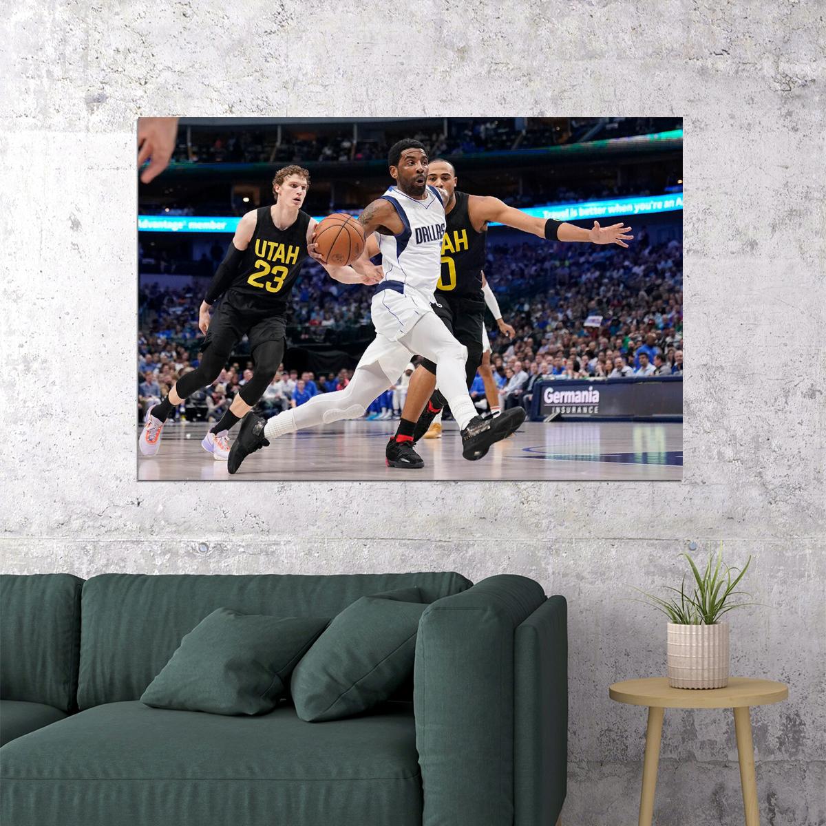 Dallas Mavericks Basketball Team Kyrie Irving Basketball Poster Wall Art Print Home Wall Decor - xonomax