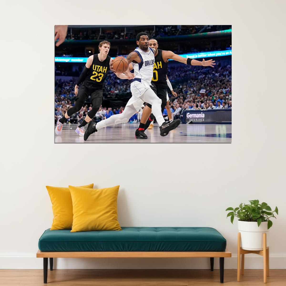 Dallas Mavericks Basketball Team Kyrie Irving Basketball Poster Wall Art Print Home Wall Decor - xonomax