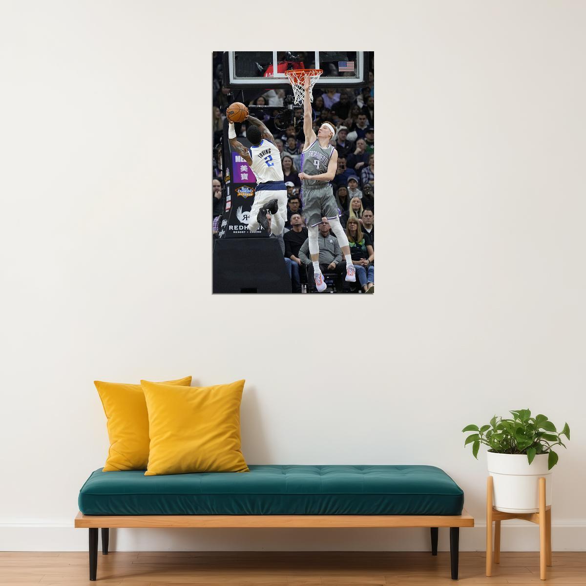 Kyrie Irving Basketball Dallas Mavericks Basketball Team Poster Wall Art Print Home Wall Decor - xonomax