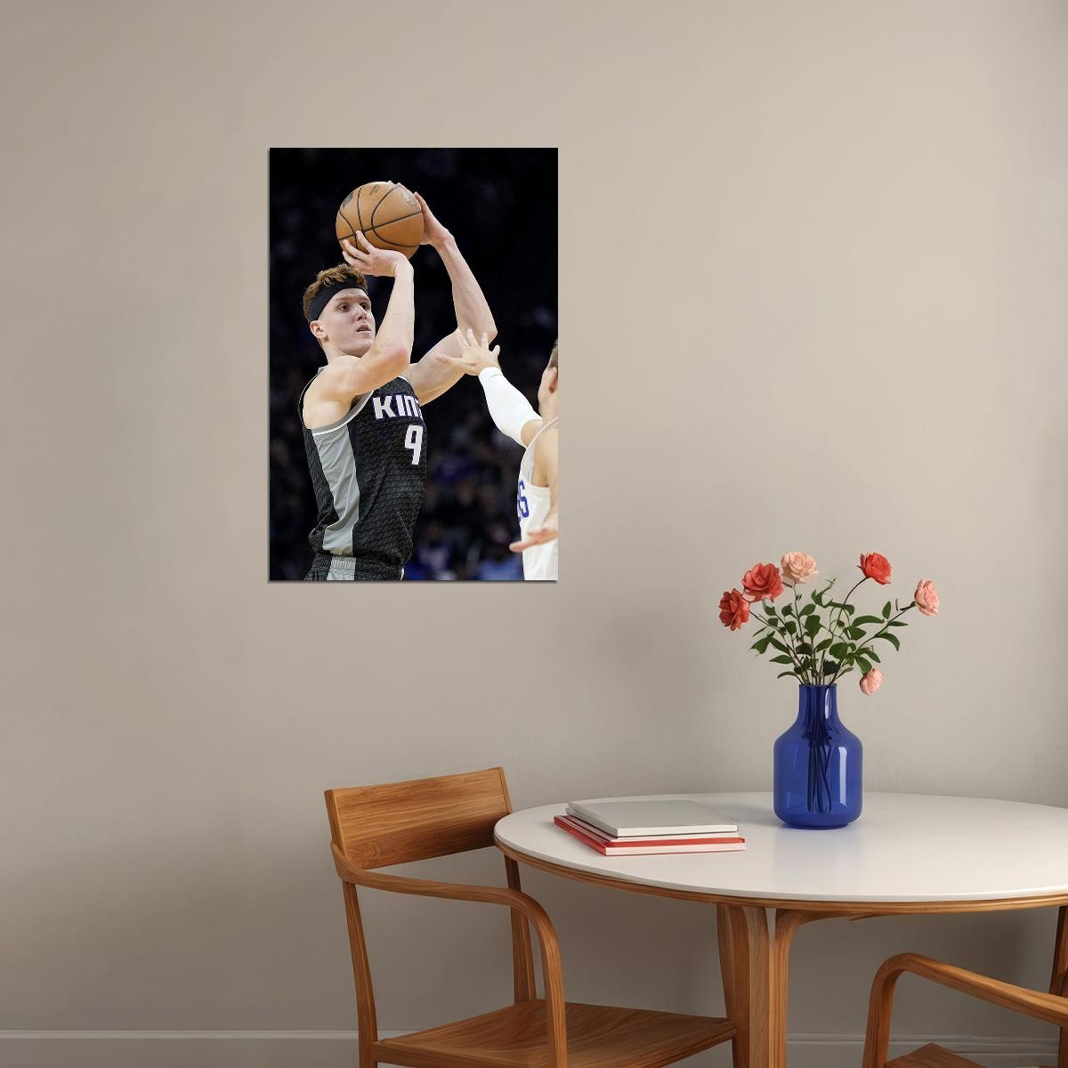 Kevin Huerter 9 Basketball Player Sacramento Kings Team Poster Wall Art Print Home Wall Decor - xonomax