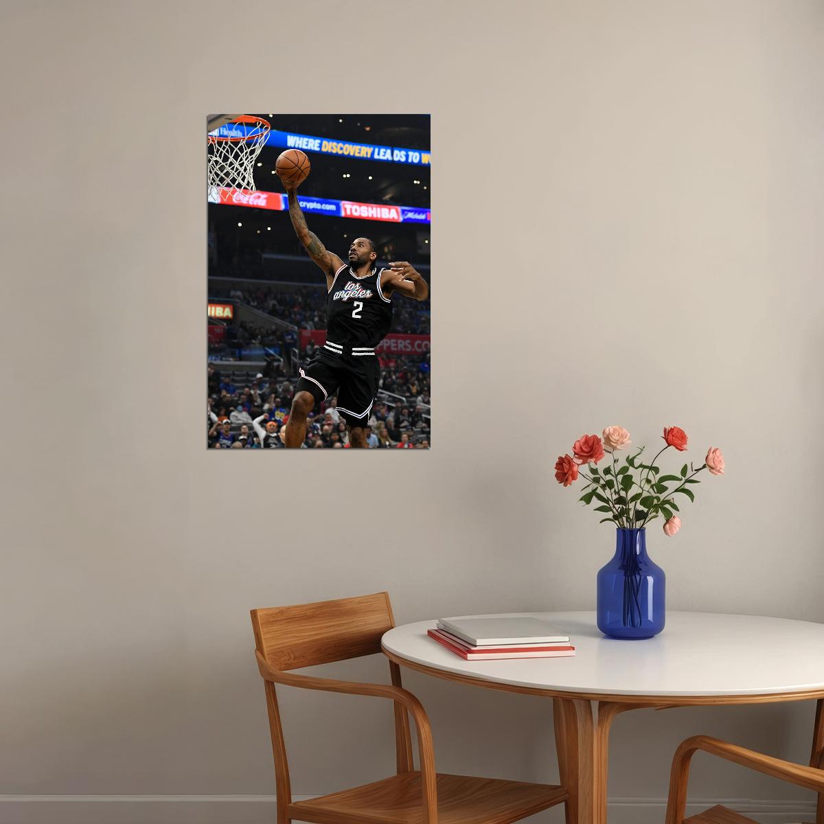 La Clippers Team Kawhi Leonard 2 American Basketball Poster Wall Art Print Home Wall Decor - xonomax