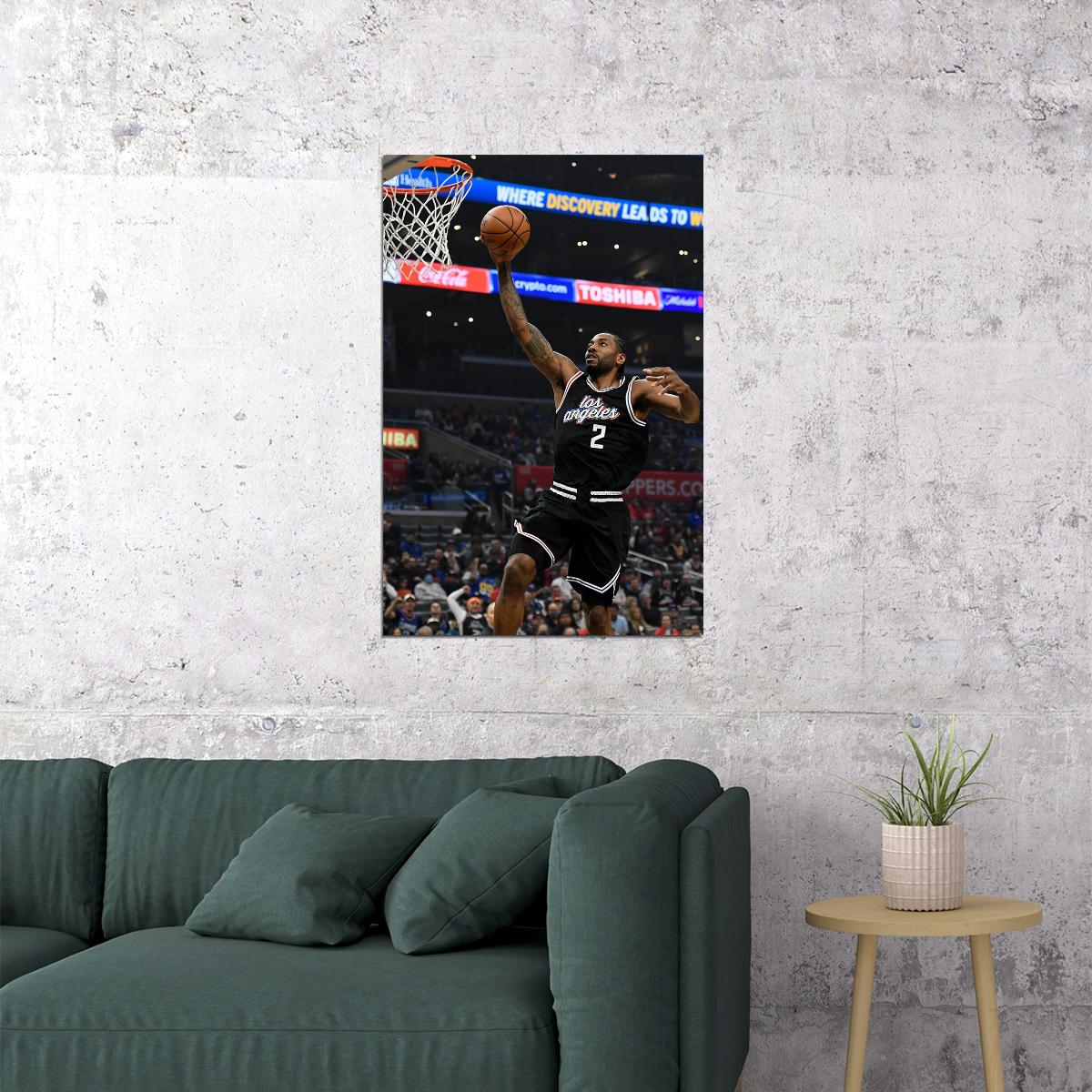 La Clippers Team Kawhi Leonard 2 American Basketball Poster Wall Art Print Home Wall Decor - xonomax