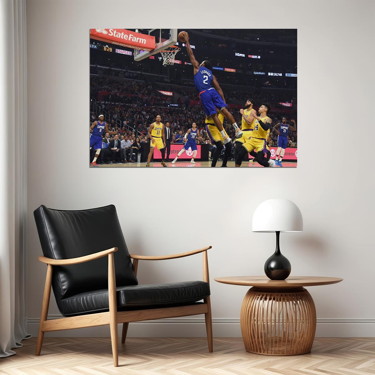 Kawhi Leonard American Athlete La Clippers Basketball Team Poster Wall Art Print Home Wall Decor - xonomax