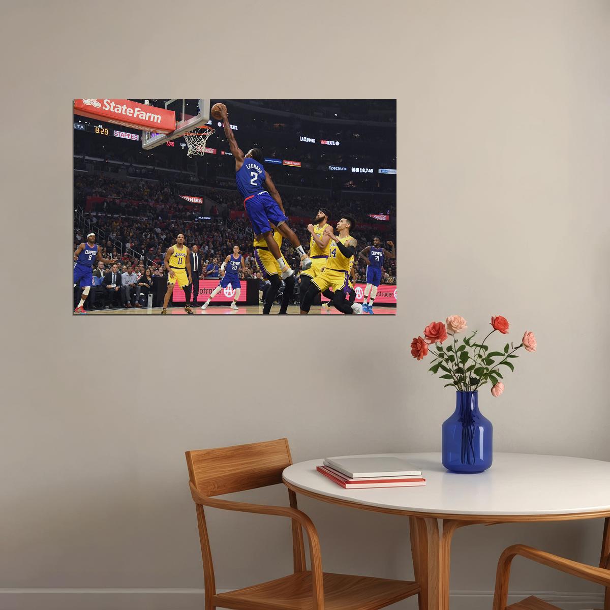 Kawhi Leonard American Athlete La Clippers Basketball Team Poster Wall Art Print Home Wall Decor - xonomax