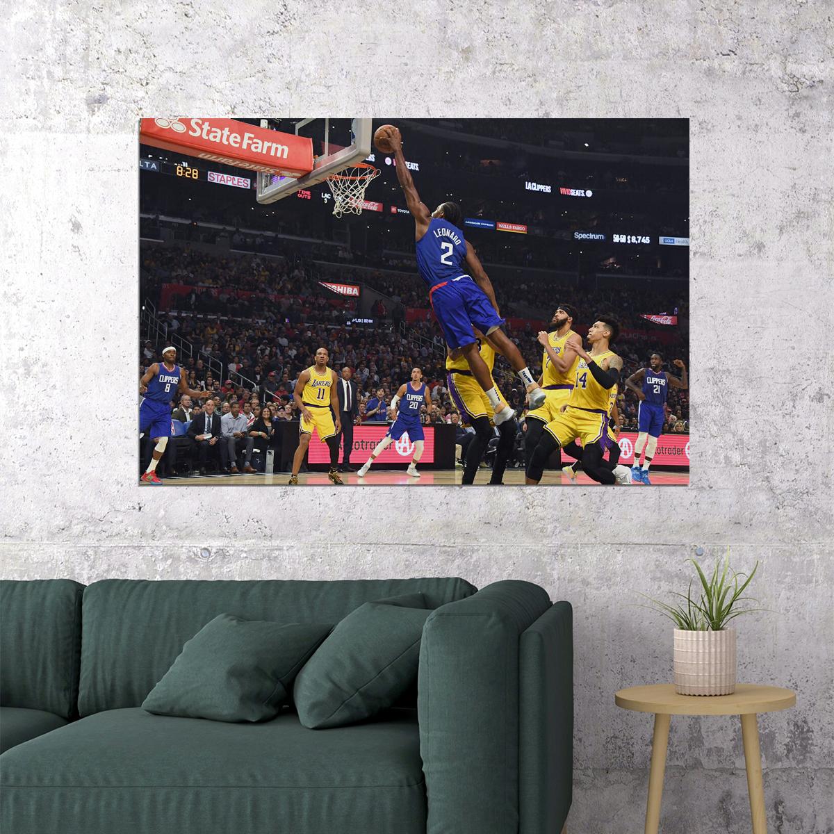Kawhi Leonard American Athlete La Clippers Basketball Team Poster Wall Art Print Home Wall Decor - xonomax