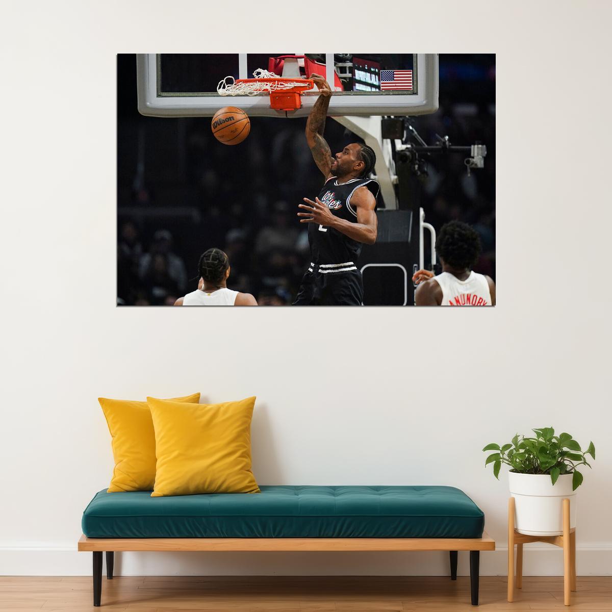 La Clippers Basketball Team Kawhi Leonard American Athlete Poster Wall Art Print Home Wall Decor - xonomax
