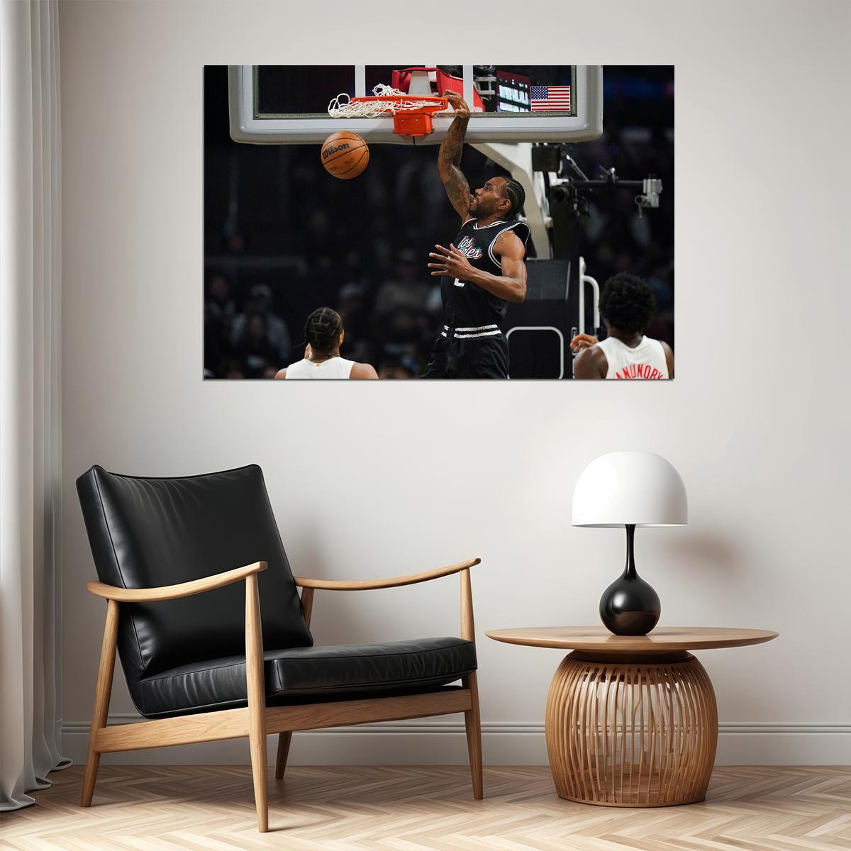 La Clippers Basketball Team Kawhi Leonard American Athlete Poster Wall Art Print Home Wall Decor - xonomax