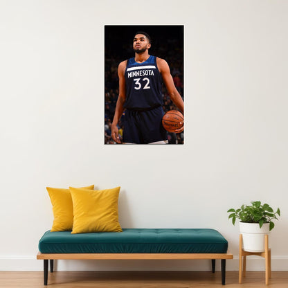 Minnesota Timberwolves Karl Anthony Towns 32 Basketball Poster Wall Art Print Home Wall Decor - xonomax