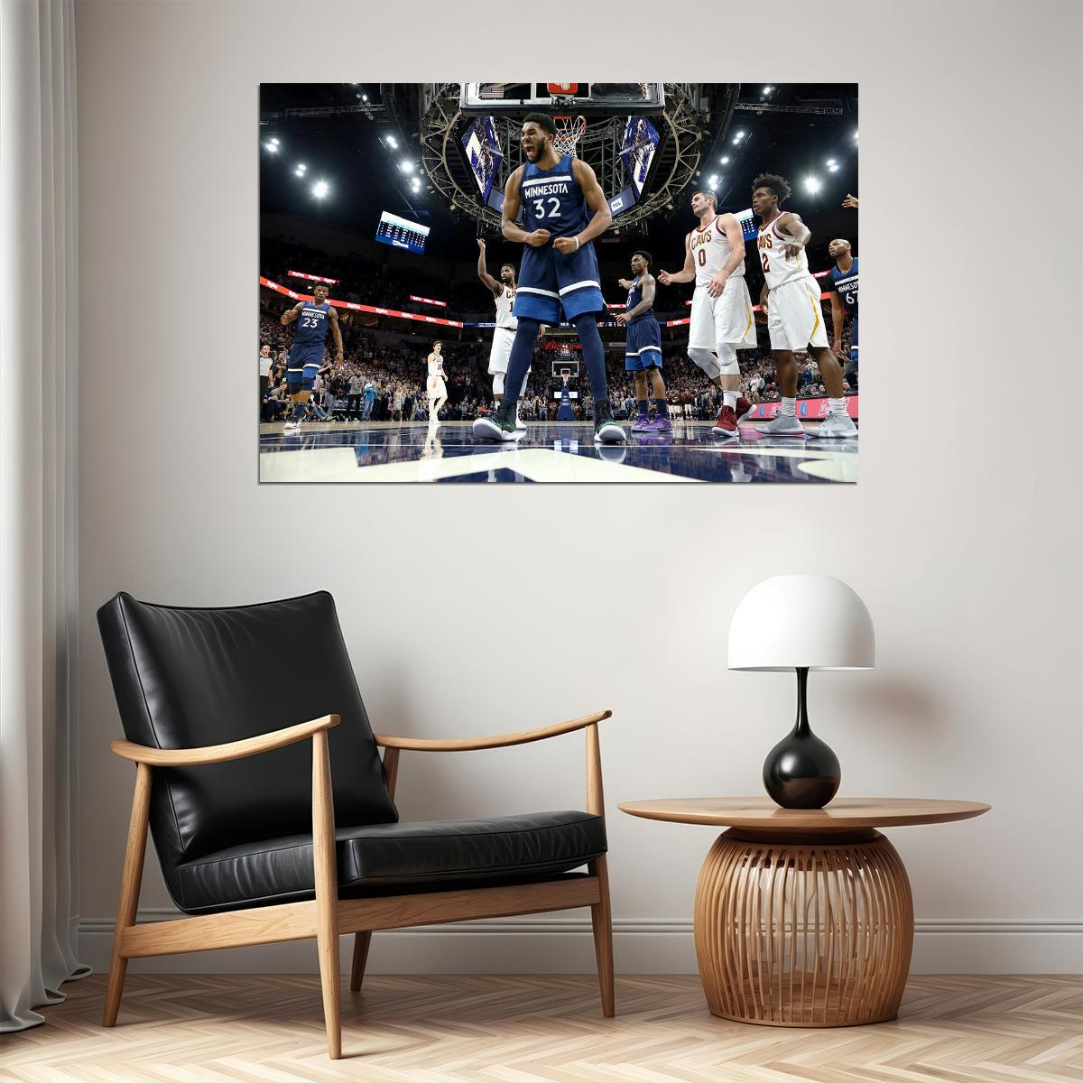 Karl Anthony Towns 32 Minnesota Timberwolves Team Match Poster Wall Art Print Home Wall Decor - xonomax