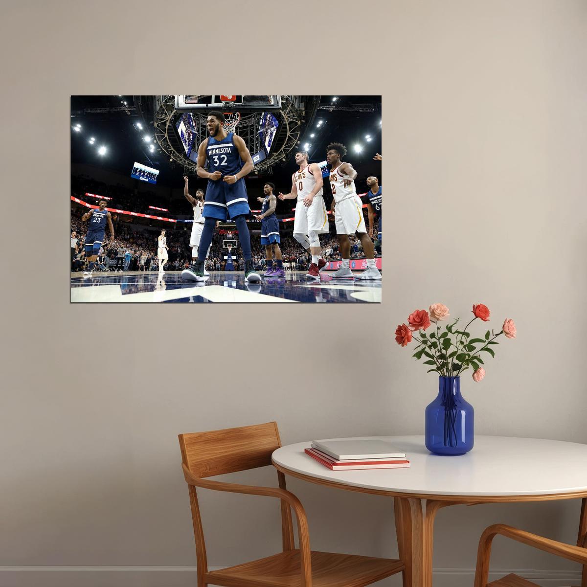Karl Anthony Towns 32 Minnesota Timberwolves Team Match Poster Wall Art Print Home Wall Decor - xonomax