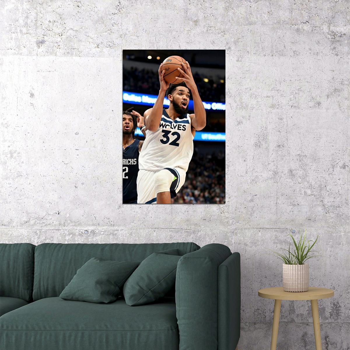 Minnesota Timberwolves Karl Anthony Towns Basketball Poster Wall Art Print Home Wall Decor - xonomax