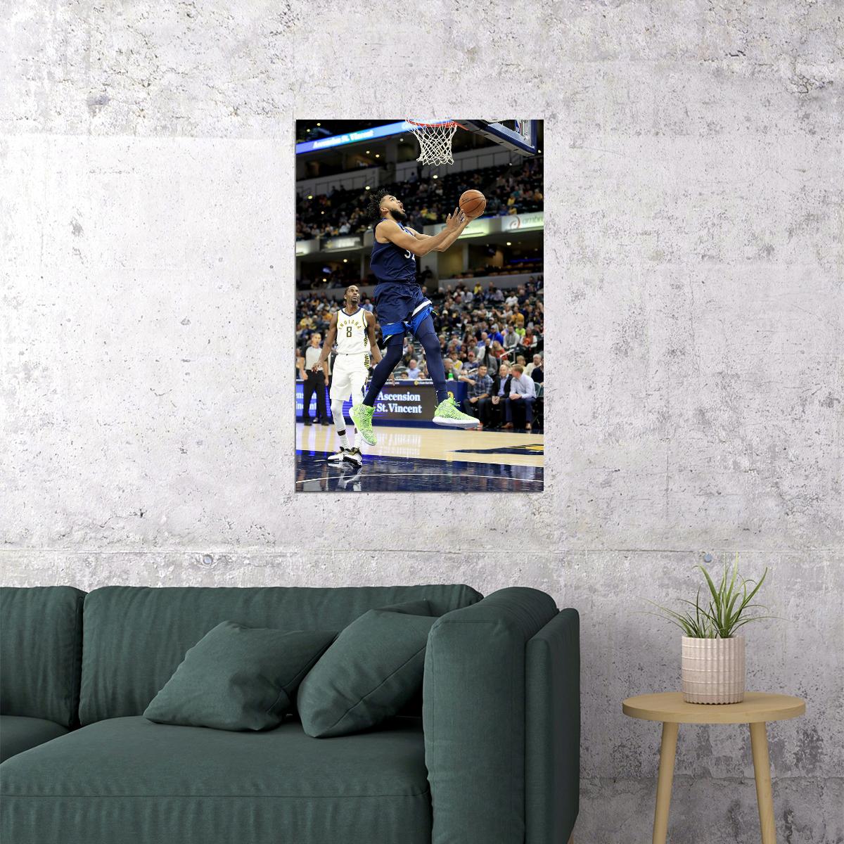 Karl Anthony Towns Athlete Minnesota Timberwolves Team Poster Wall Art Print Home Wall Decor - xonomax