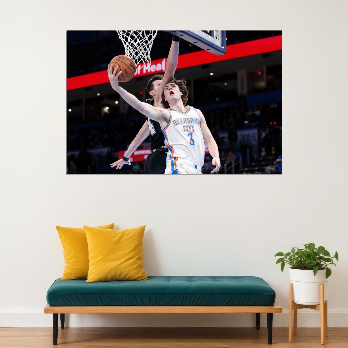 Oklahoma City Thunder Team Josh Giddey Basketball Poster Wall Art Print Home Wall Decor - xonomax