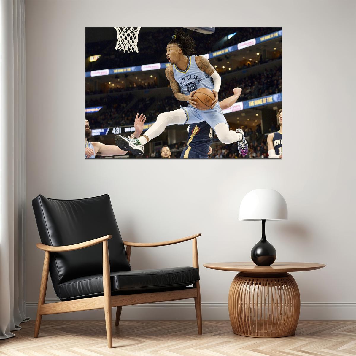 Athlete Ja Morant 12 Memphis Grizzlies Basketball Team Poster Wall Art Print Home Wall Decor - xonomax